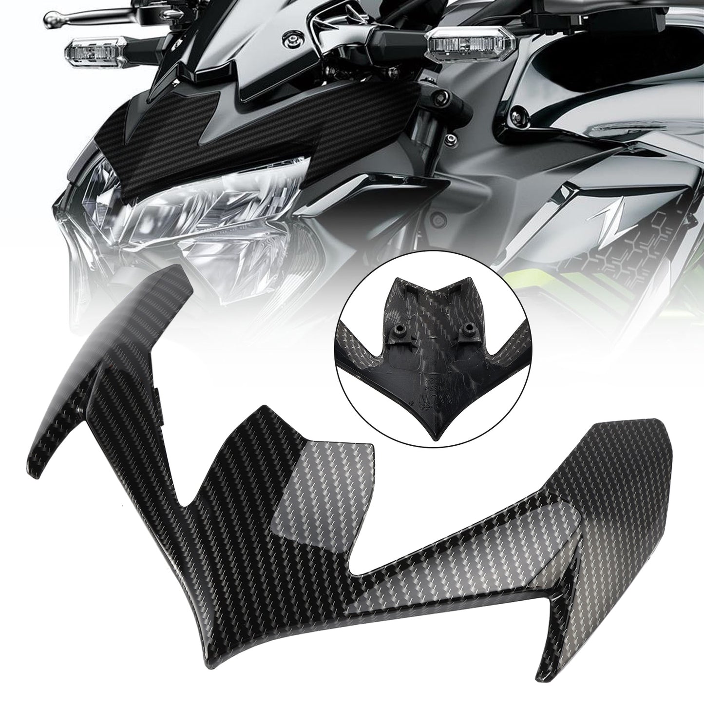ABS Anteriore Superiore Naso Copertura Del Pannello Del Faro Carena Per KAWASAKI Z900 2020-2021 Generico