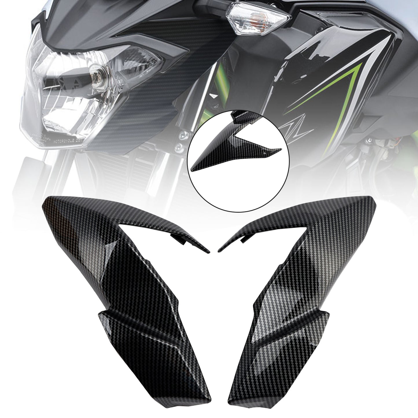 ABS anteriore lato faro pannello copertura carenatura cappuccio per Kawasaki Z650 2017-2019 generico