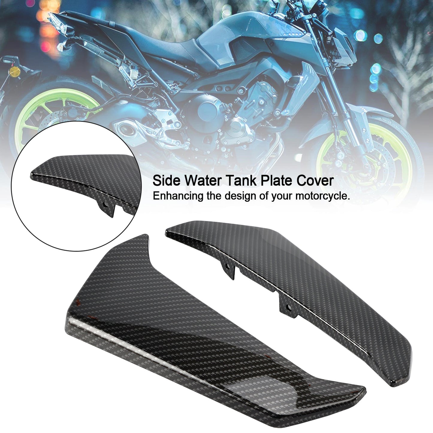 Carenatura coperchio serbatoio acqua laterale in carbonio per Yamaha MT-09 FZ09 2017-2021 Generico