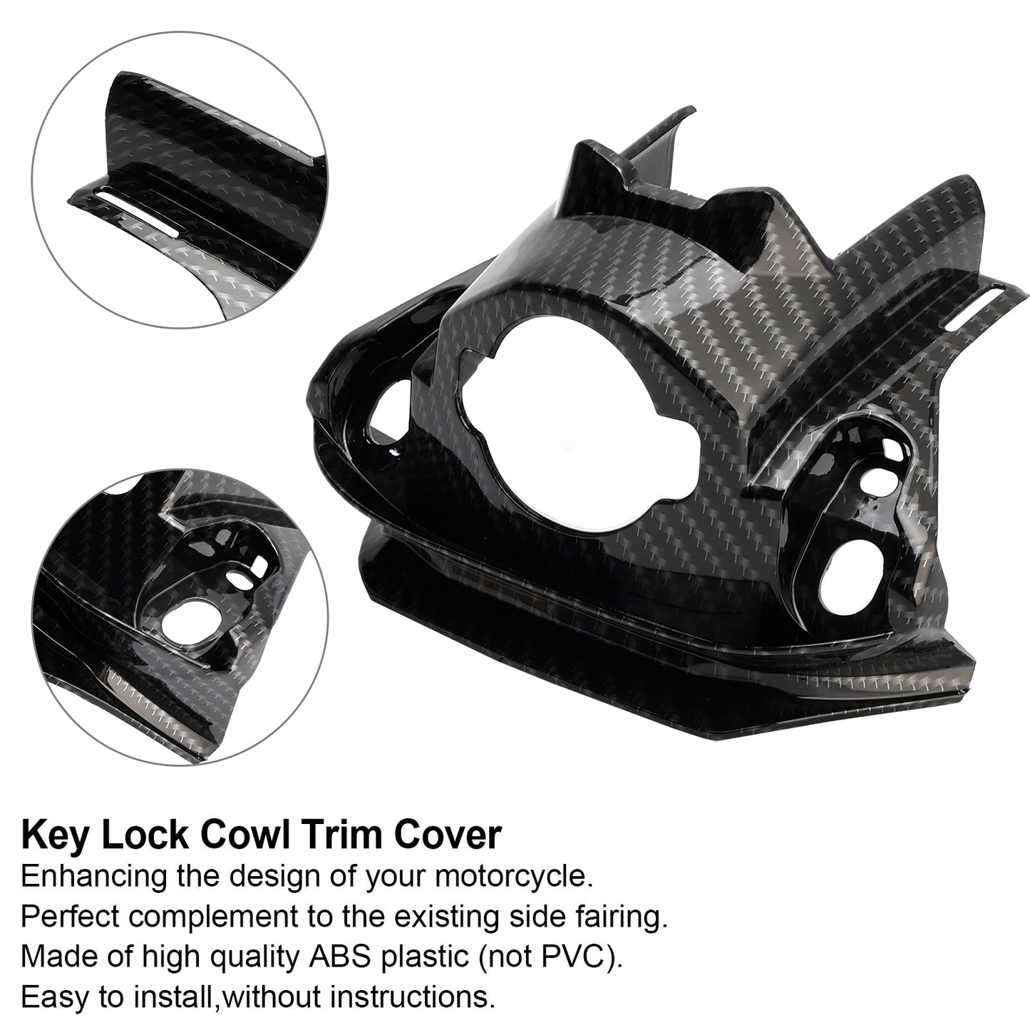 Carbon Front Key Lock Cowl Trim Cover per Honda CB650R CBR650R 2019-2021 Generico