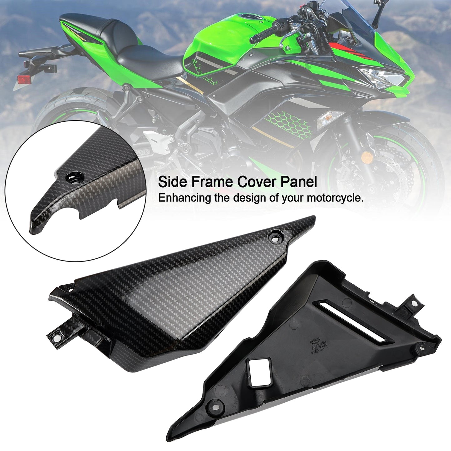 2017-2020 Kawasaki Z650 Ninja 650 Carbon Side Frame Cover Panel Carenatura Carenatura