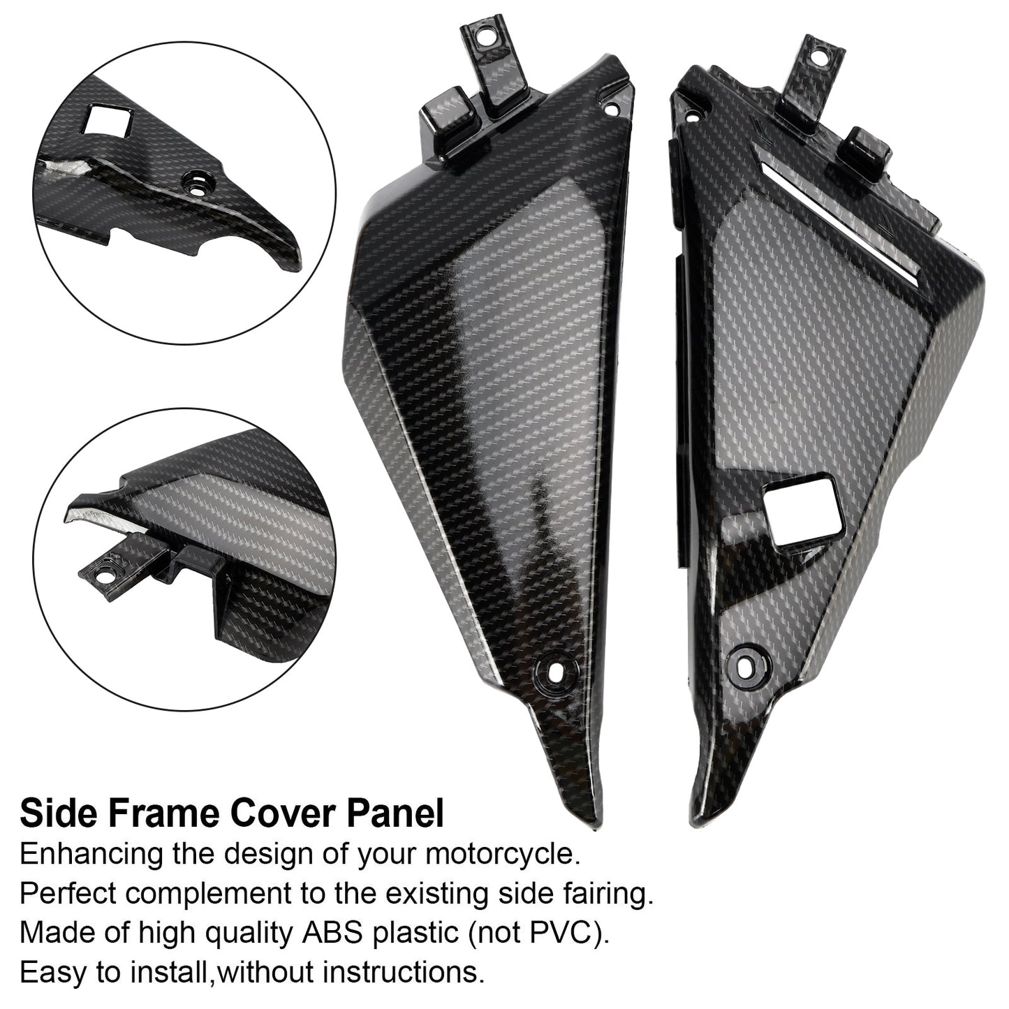 2017-2020 Kawasaki Z650 Ninja 650 Carbon Side Frame Cover Panel Carenatura Carenatura