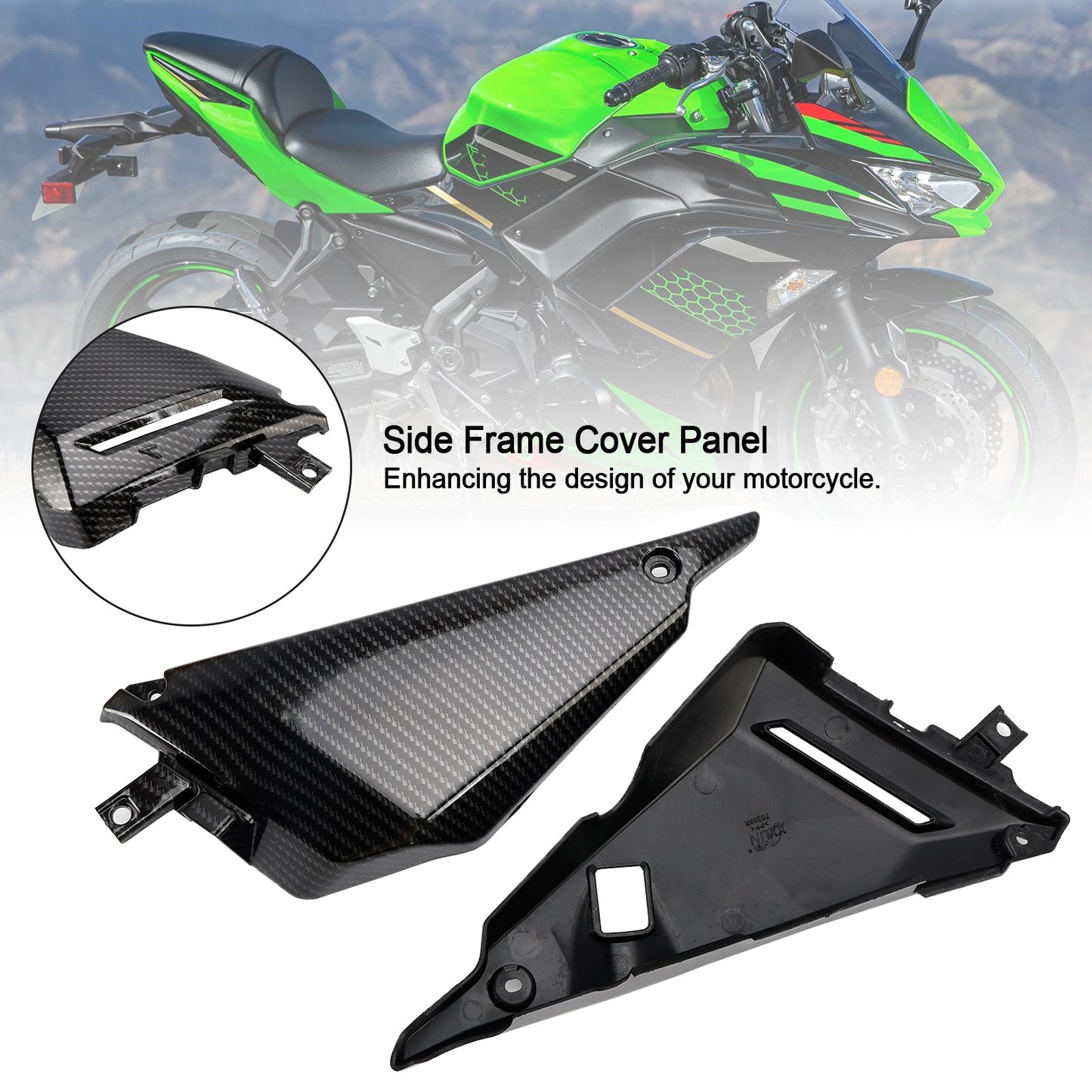 2017-2020 Kawasaki Z650 Ninja 650 Carbon Side Frame Cover Panel Carenatura Carenatura
