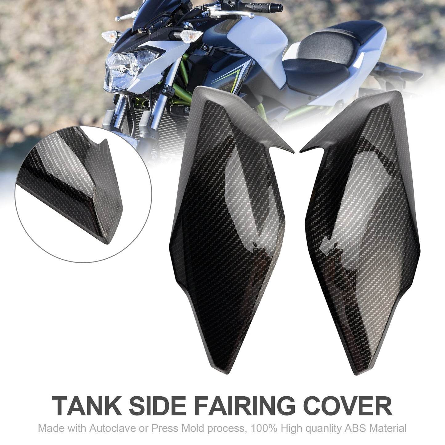 Lato anteriore Serbatoio Gas Trim Carena Pannello Carenatura Per Kawasaki Z650 2017 2018 2019 Generico