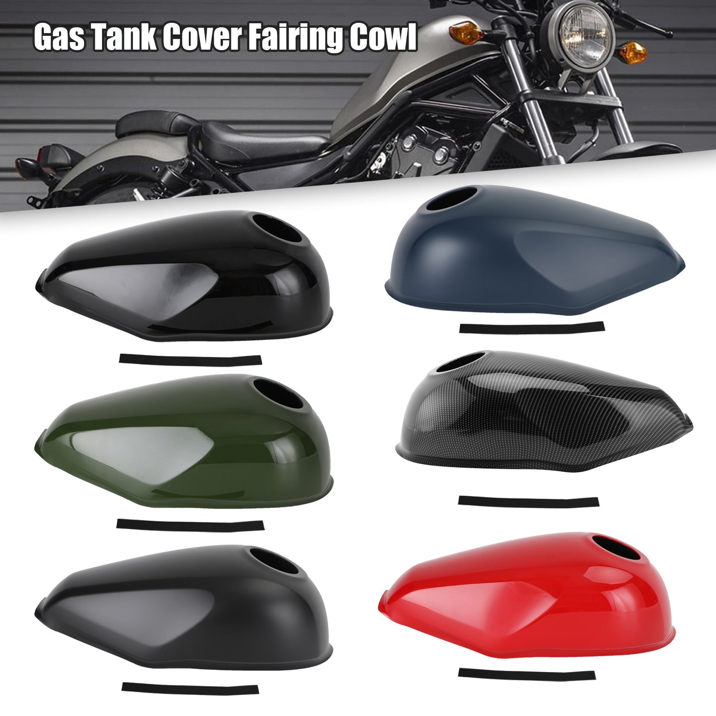Coperchio del serbatoio del gas Trim carenatura per Honda Rebel CMX300 2021-2022 CMX500 2017-2022 Generico
