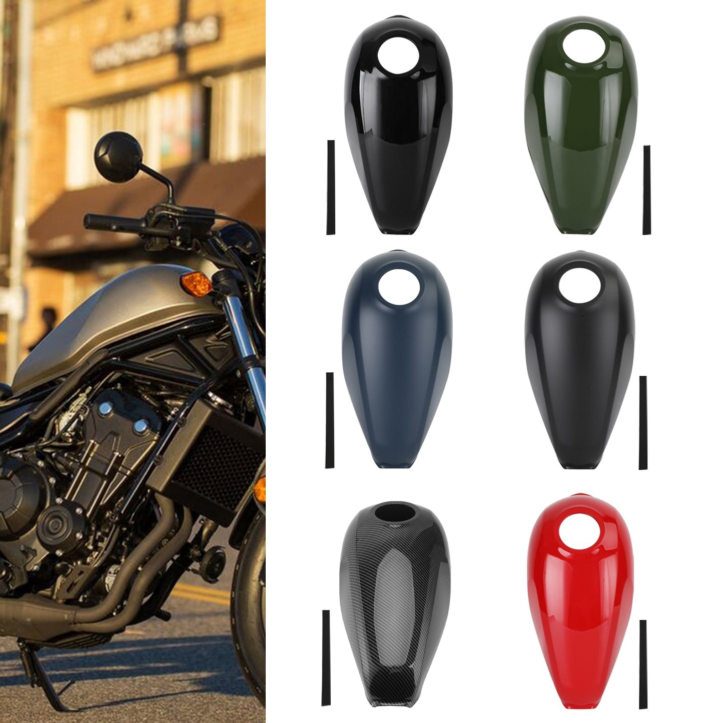 Coperchio del serbatoio del gas Trim carenatura per Honda Rebel CMX300 2021-2022 CMX500 2017-2022 Generico