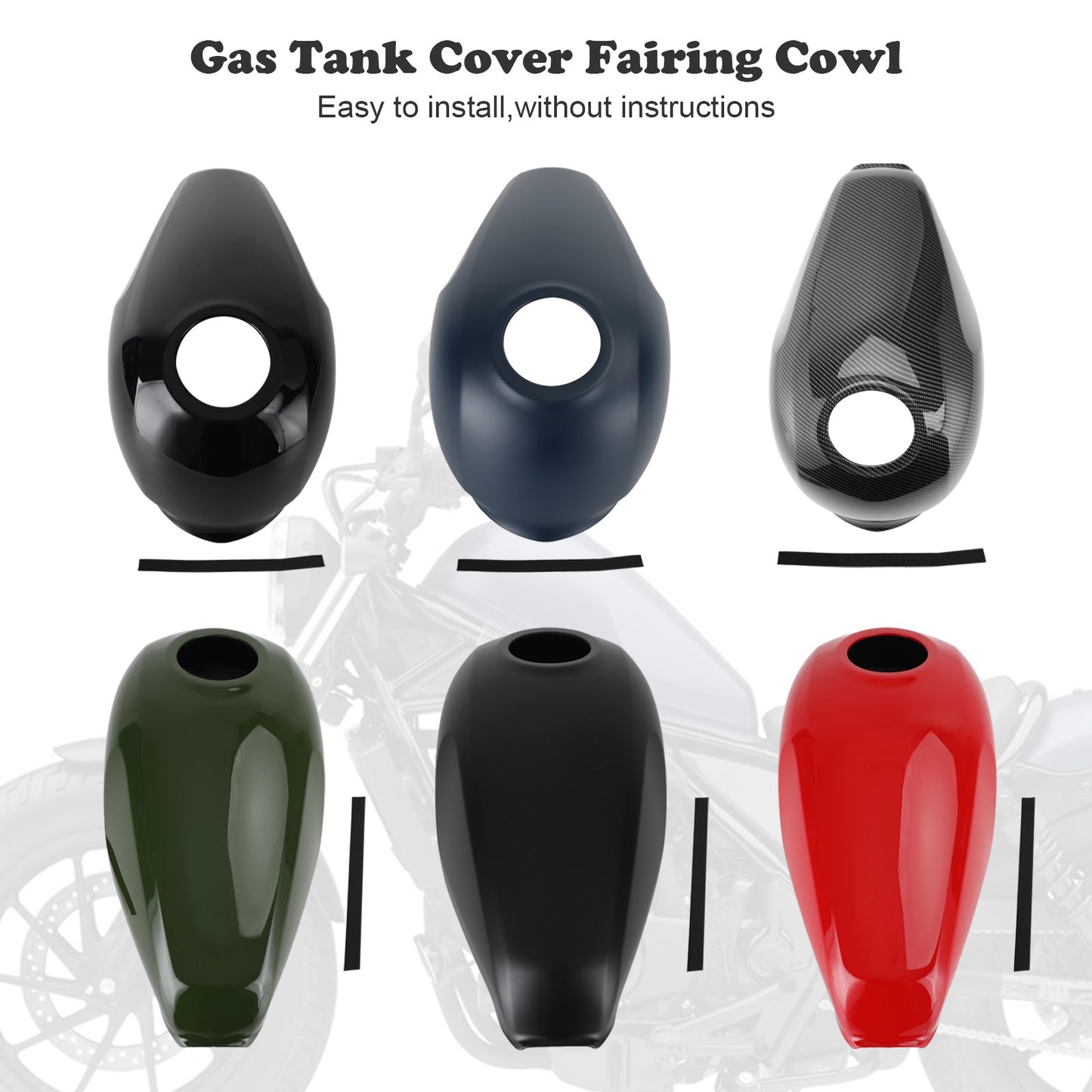 Coperchio del serbatoio del gas Trim carenatura per Honda Rebel CMX300 2021-2022 CMX500 2017-2022 Generico