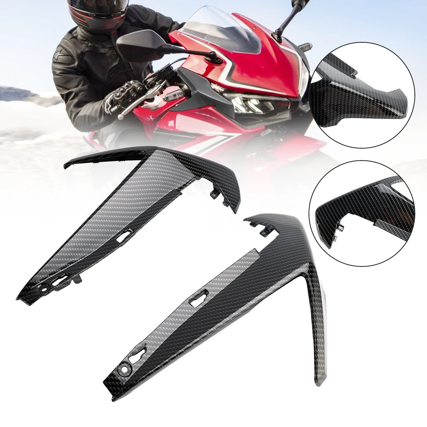 Honda CBR500R 2019-2021 Carenatura anteriore del pannello del faro della copertura del naso per il carbonio generico