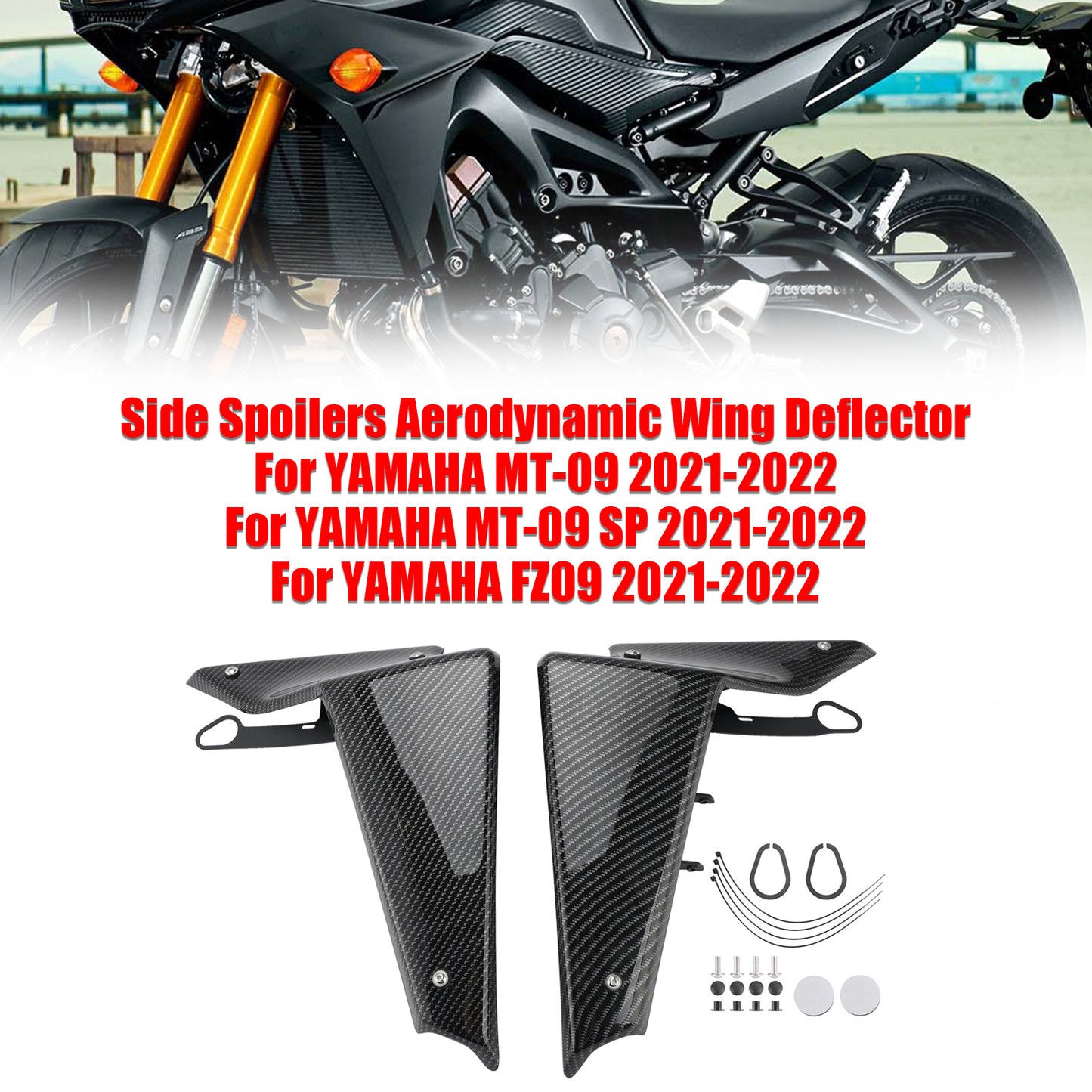 2021-2022 Yamaha MT-09 SP FZ09 Spoiler laterali Deflettore alare aerodinamico