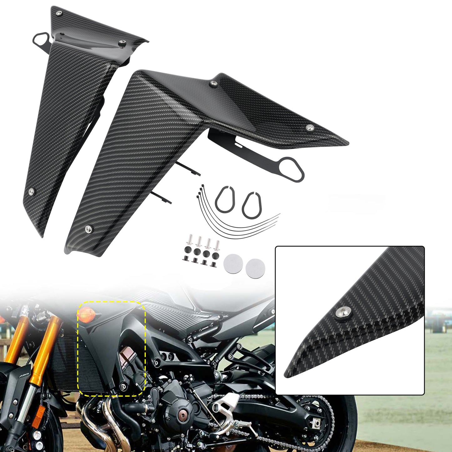 2021-2022 Yamaha MT-09 SP FZ09 Spoiler laterali Deflettore alare aerodinamico