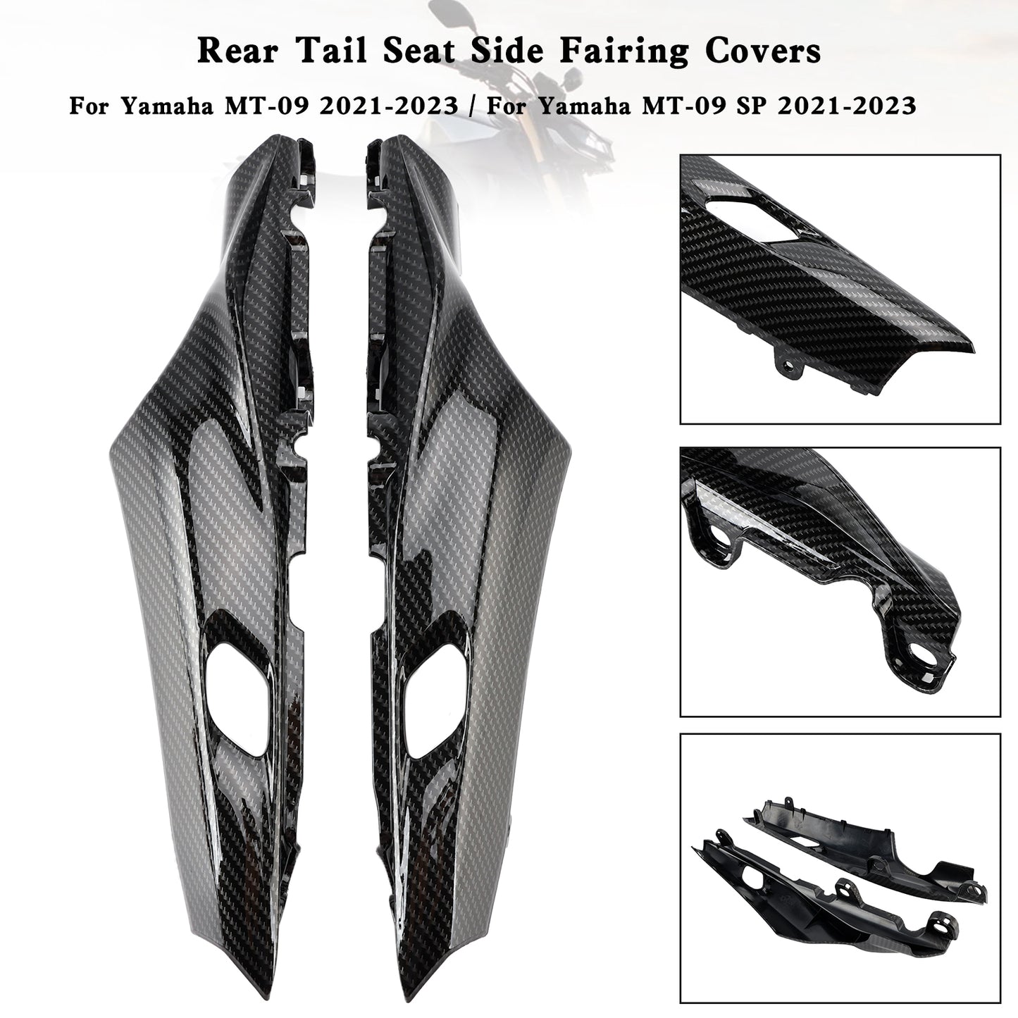 Coperture della carenatura laterale del sedile posteriore della coda per Yamaha MT-09 / MT09 SP 2021-2023
