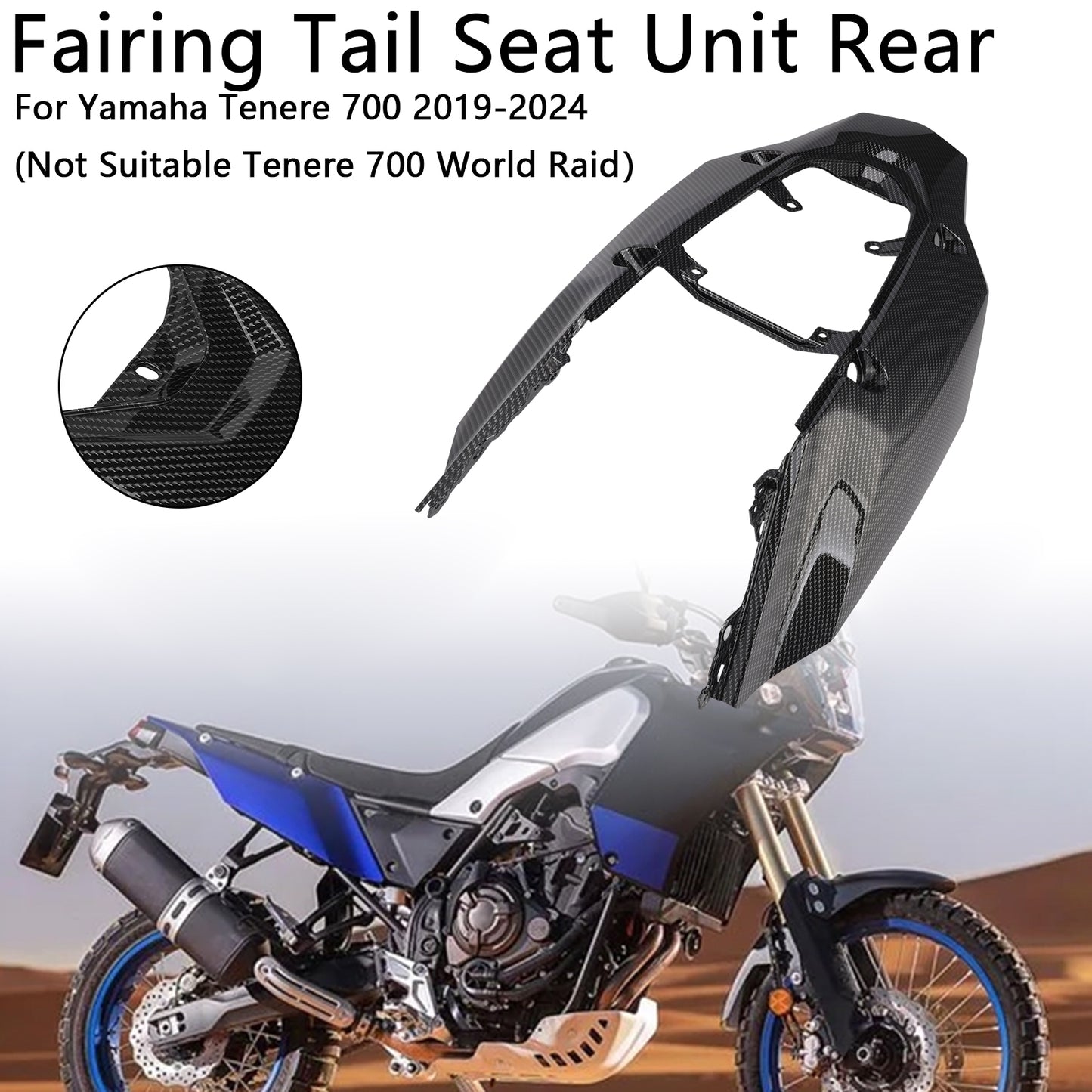 2019-2024 Yamaha Tenere 700 Carenatura Coda Sella Unità Posteriore