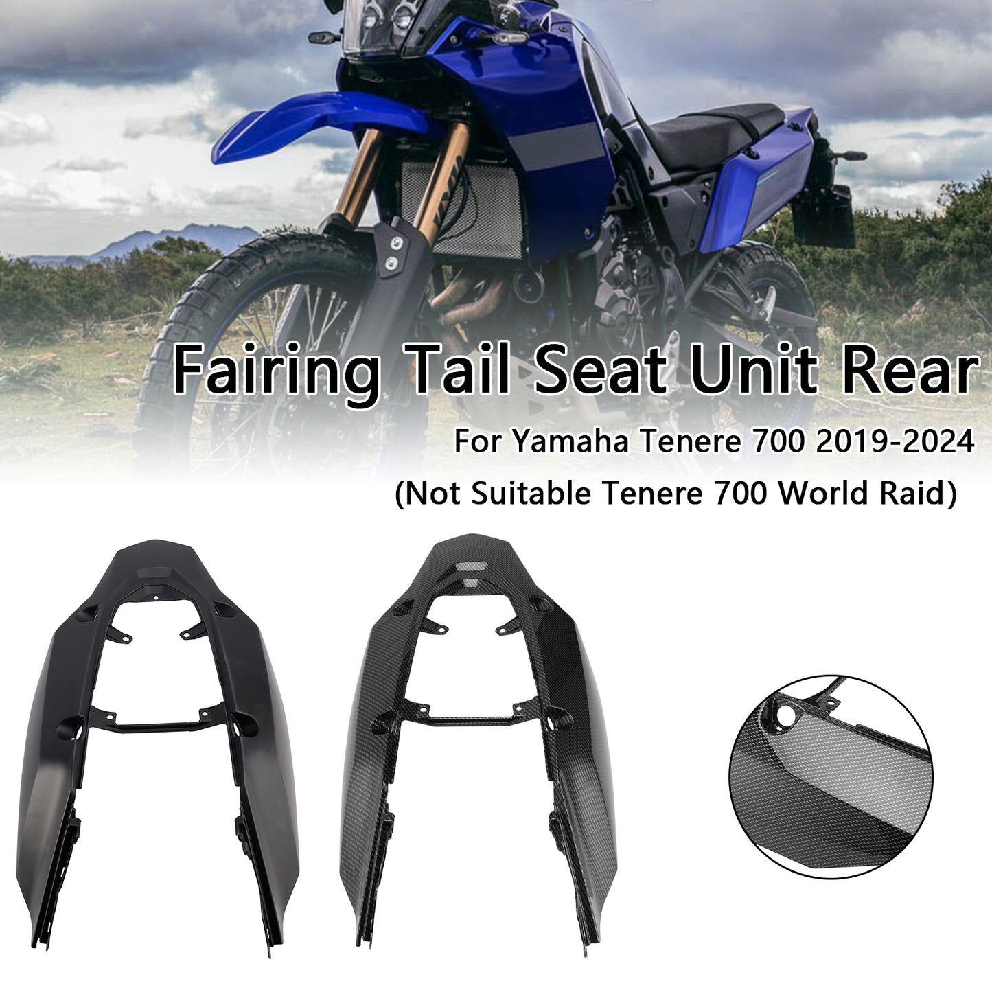 2019-2024 Yamaha Tenere 700 Carenatura Coda Sella Unità Posteriore