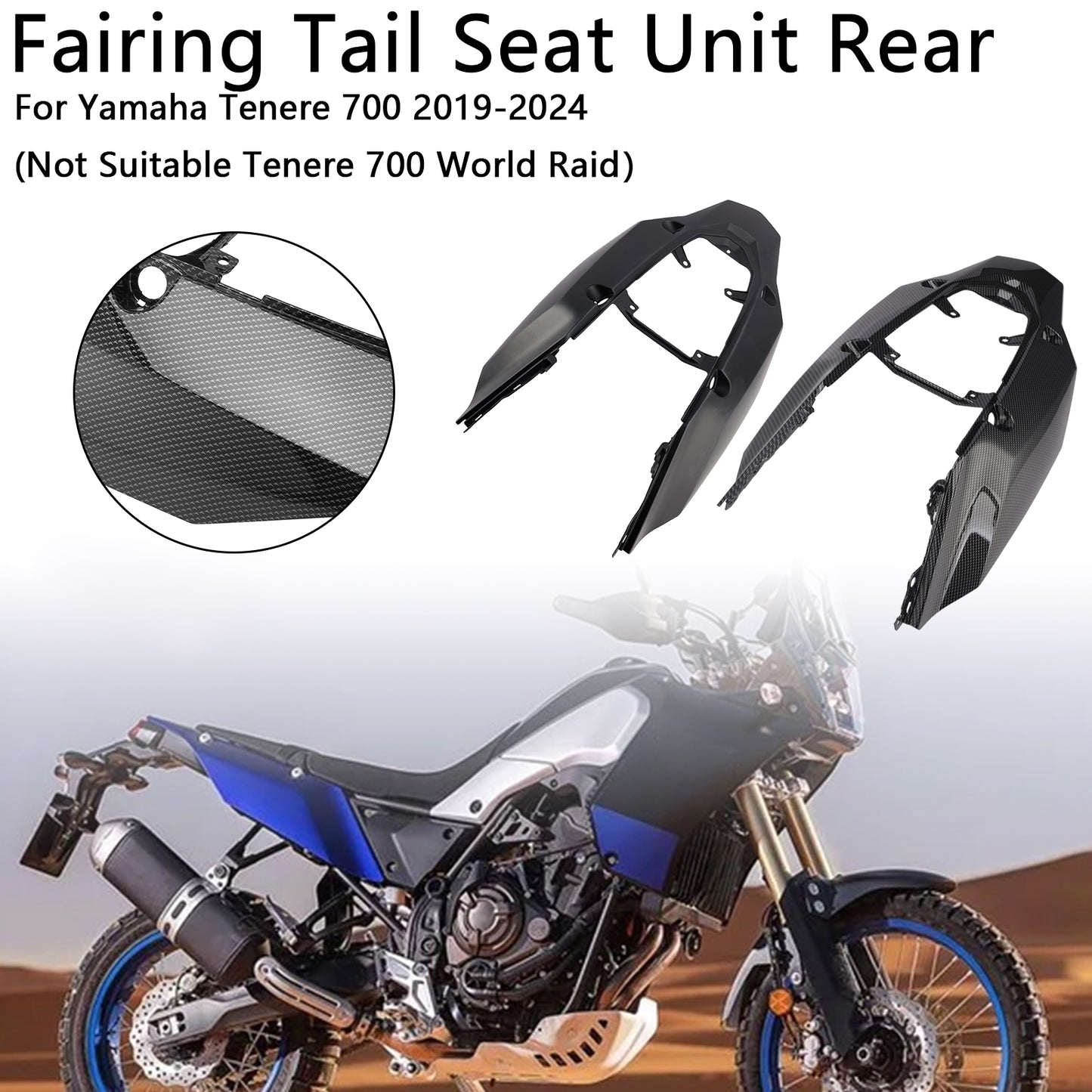 2019-2024 Yamaha Tenere 700 Carenatura Coda Sella Unità Posteriore