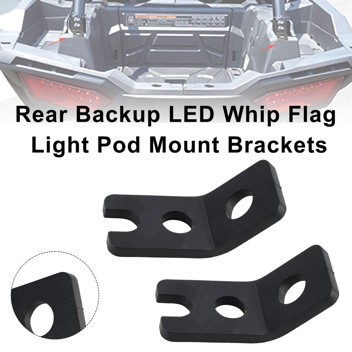 Staffe di montaggio per fanale posteriore a LED con bandiera a frusta per Polaris RZR XP 1000 900