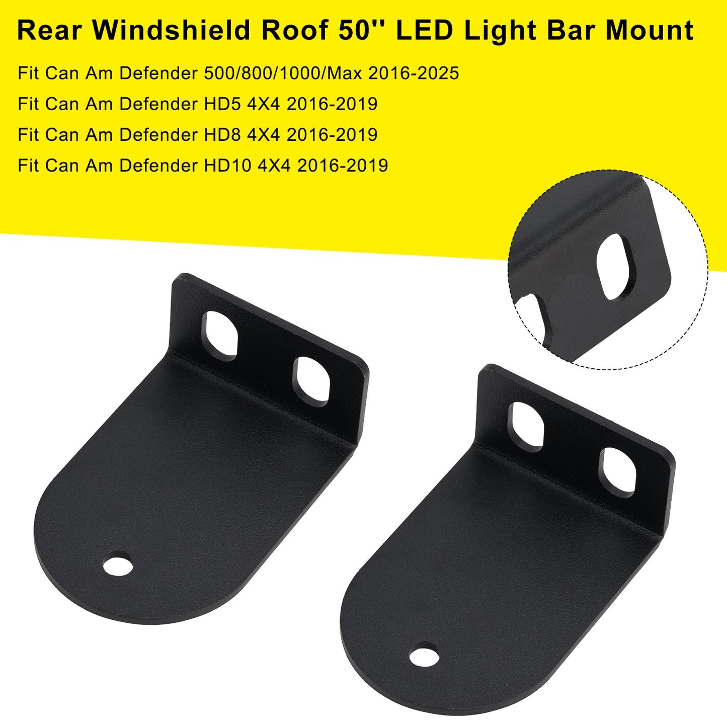 Supporto per barra luminosa a LED da 50"" per lunotto posteriore per Can Am Defender 500/800/1000