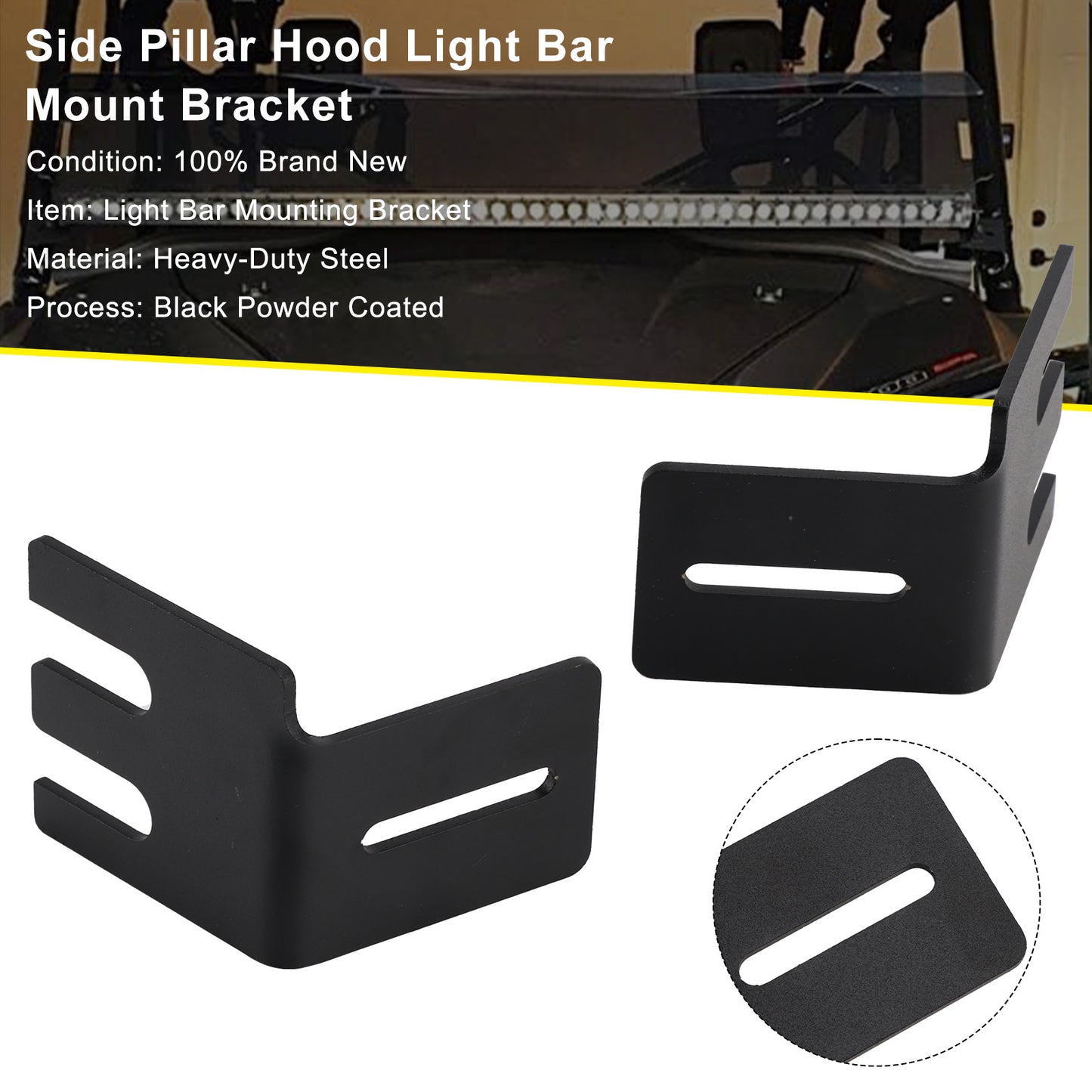 Supporto per barra luminosa laterale per cofano Honda Pioneer 700 e 1000 del 2014+