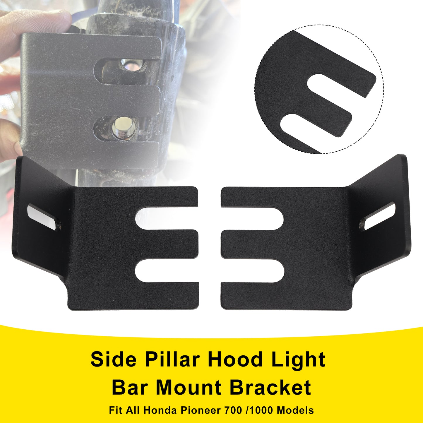 Supporto per barra luminosa laterale per cofano Honda Pioneer 700 e 1000 del 2014+