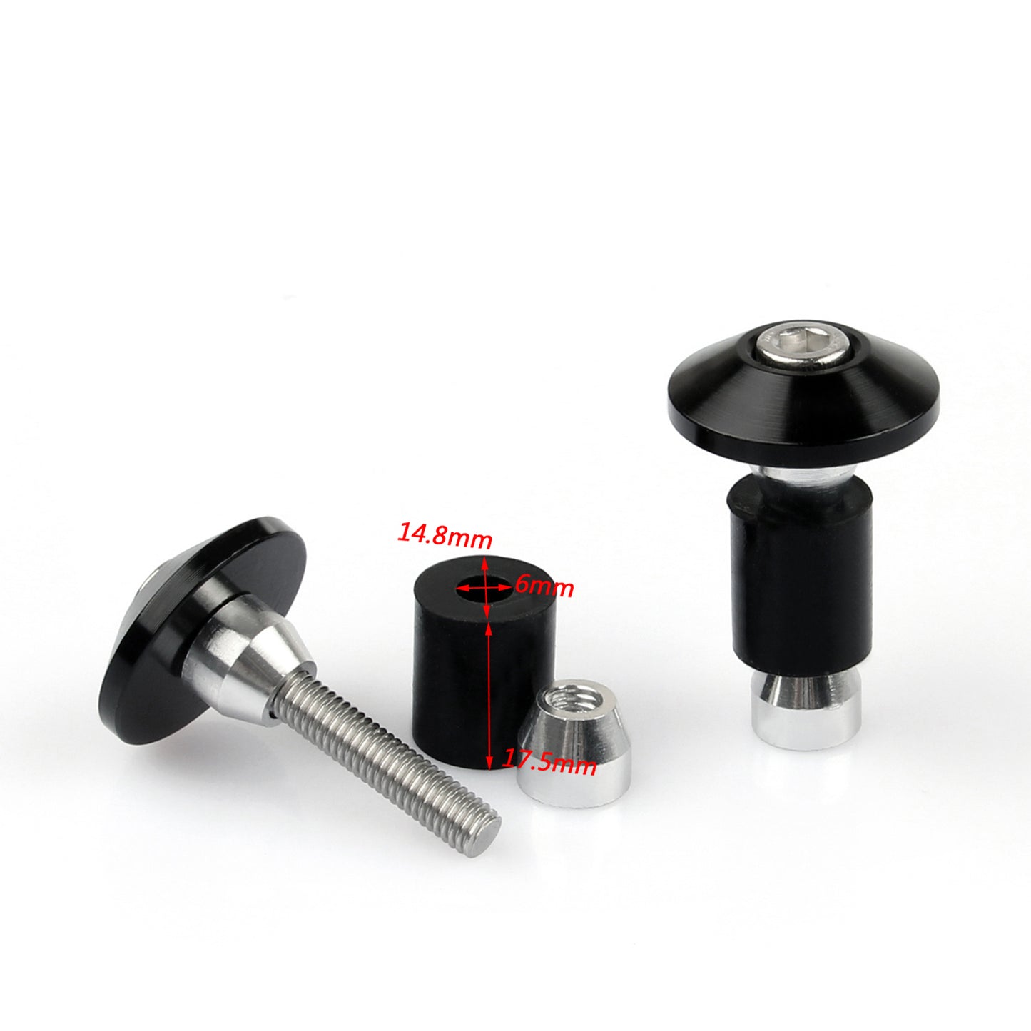 Universal Motorcycle Street Bike 7/8" Manopole per manubrio Bar End Plugs Generico