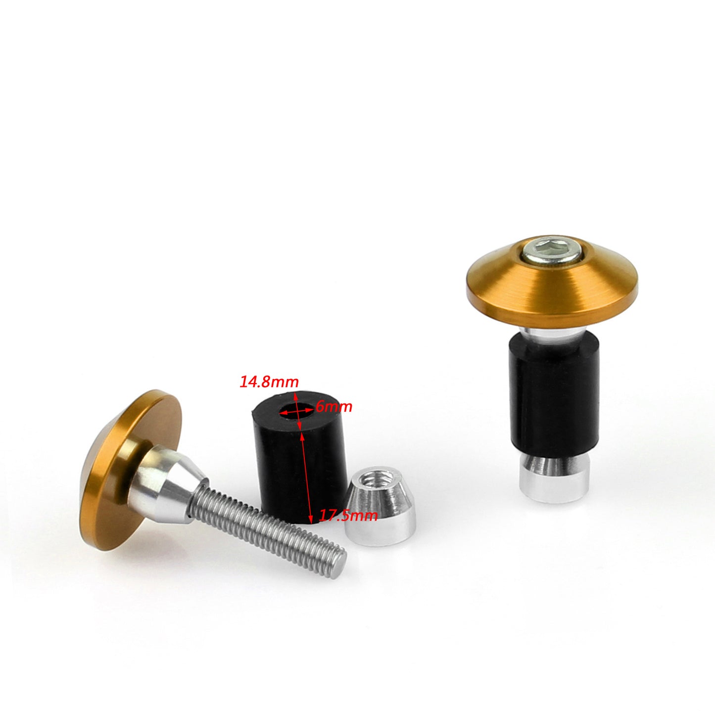 Universal Motorcycle Street Bike 7/8" Manopole per manubrio Bar End Plugs Generico