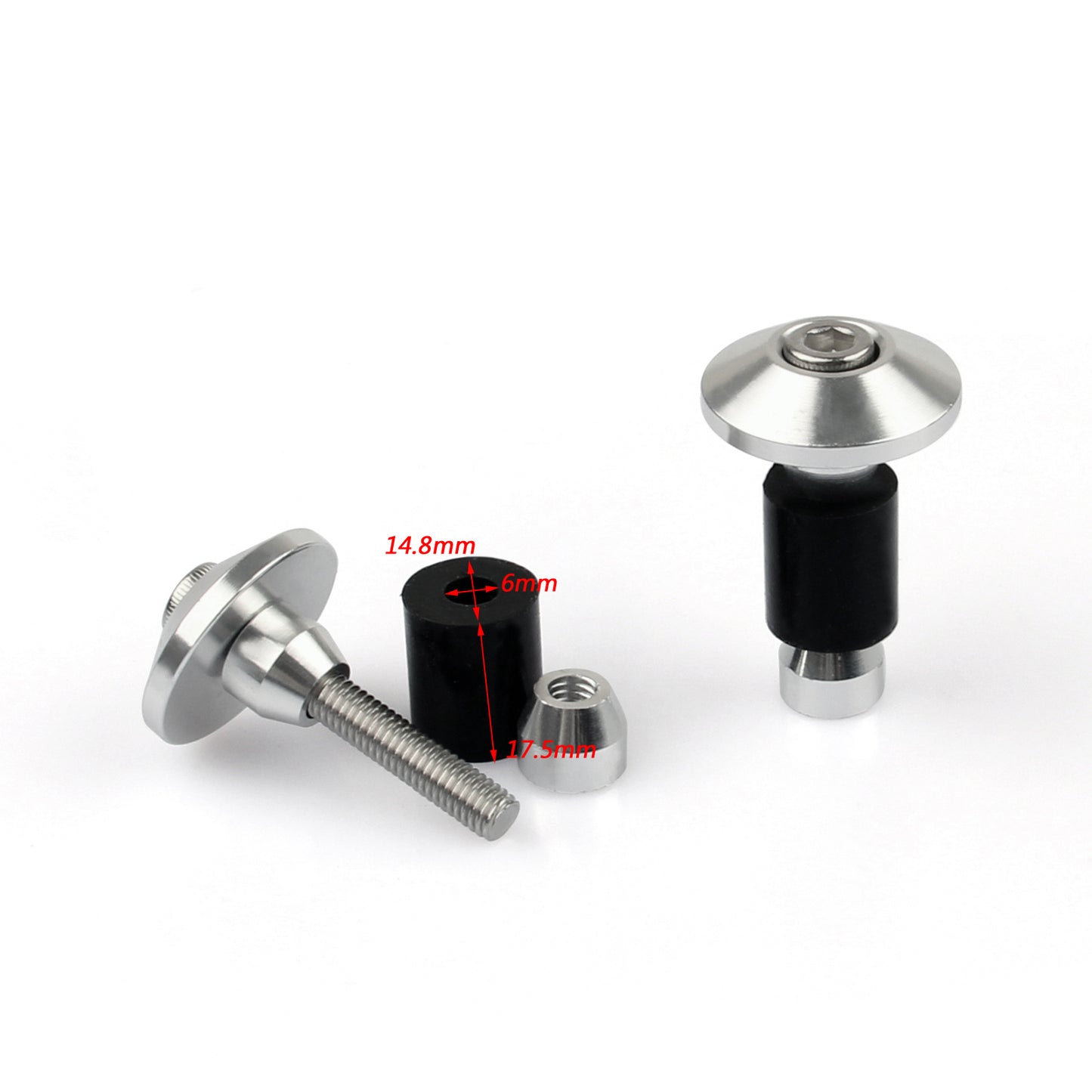 Universal Motorcycle Street Bike 7/8" Manopole per manubrio Bar End Plugs Generico