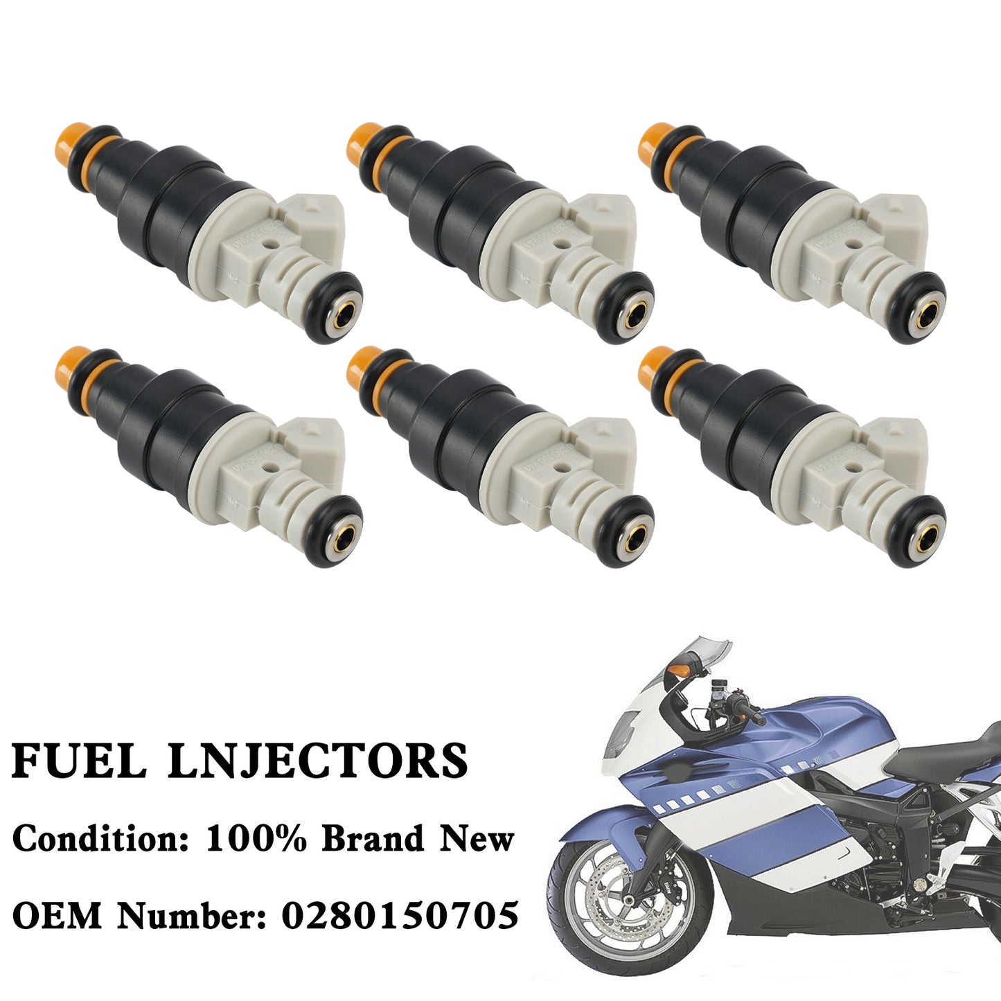 6PCS Moto Iniettore di Carburante 0280150705 Per BMW K1 K100 K1100 K1200 RS LT GT