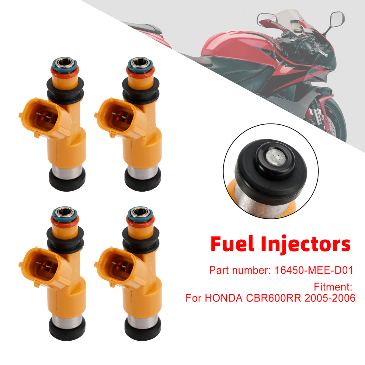 Iniettori di carburante Honda CBR600RR 2005-2006 4 pezzi 16450-MEE-D01