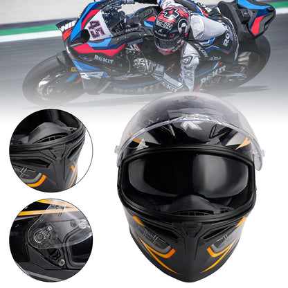 Casco da moto DOT per adulti Street Integrale Arancione