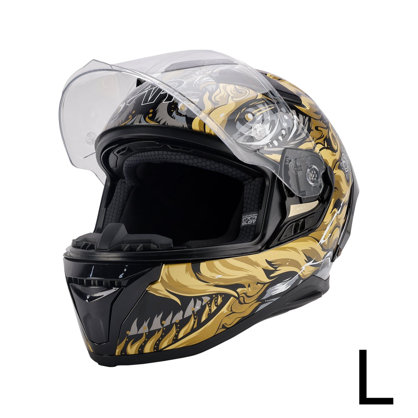 Casco da moto DOT per adulti Street Integrale Nero Oro