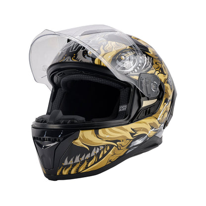 Casco da moto DOT per adulti Street Integrale Nero Oro