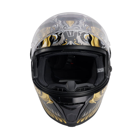 Casco da moto DOT per adulti Street Integrale Nero Oro