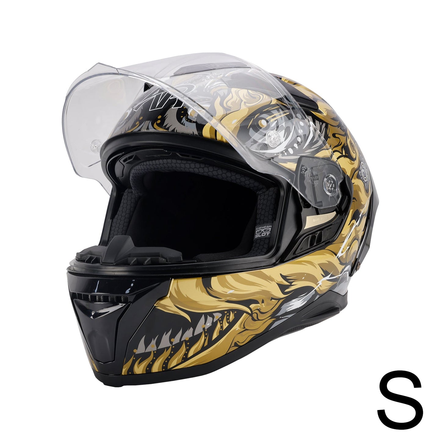 Casco da moto DOT per adulti Street Integrale Nero Oro