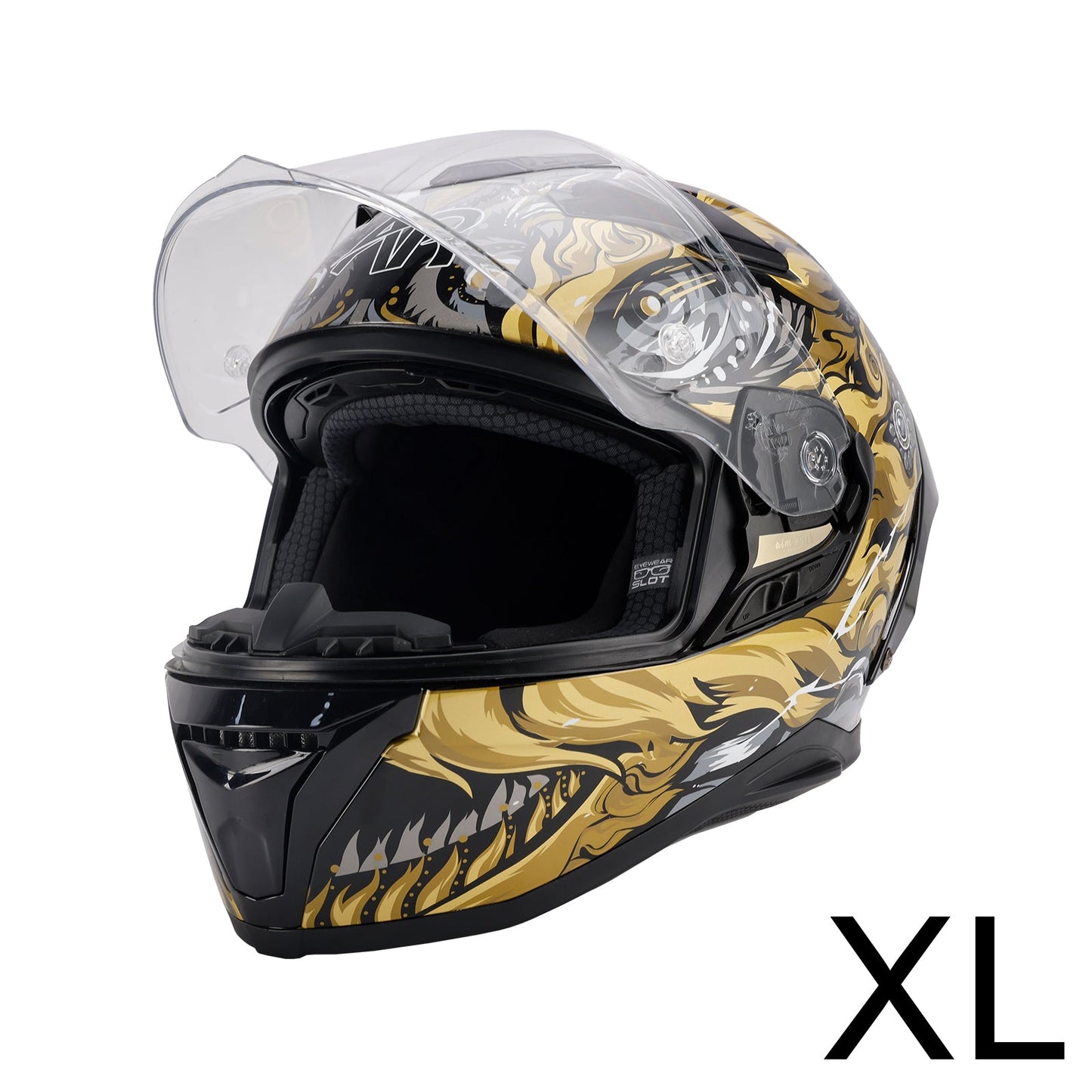 Casco da moto DOT per adulti Street Integrale Nero Oro