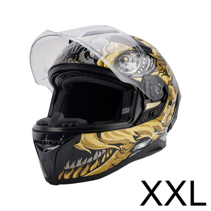Casco da moto DOT per adulti Street Integrale Nero Oro