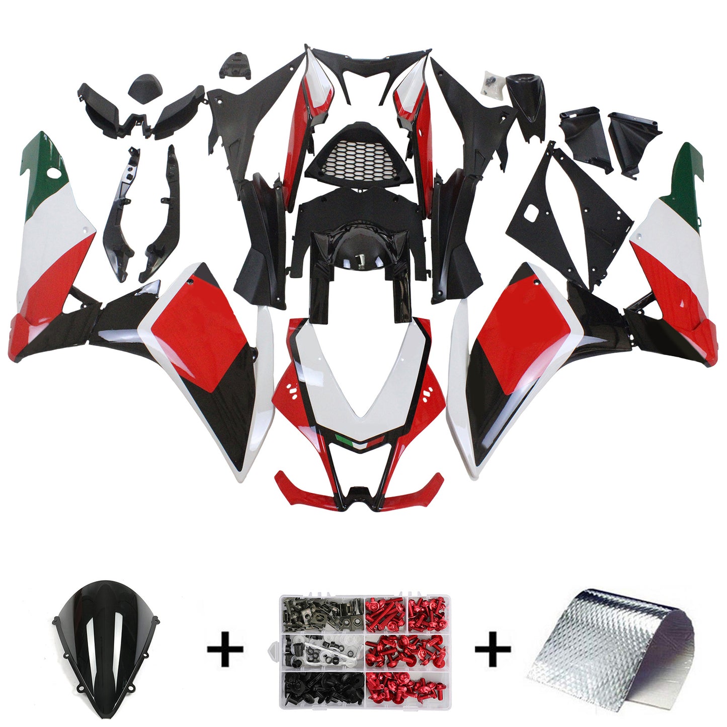 Amotopart Aprilia 2009-2015 RSV4 1000 Kit di rivestimento nero rosso