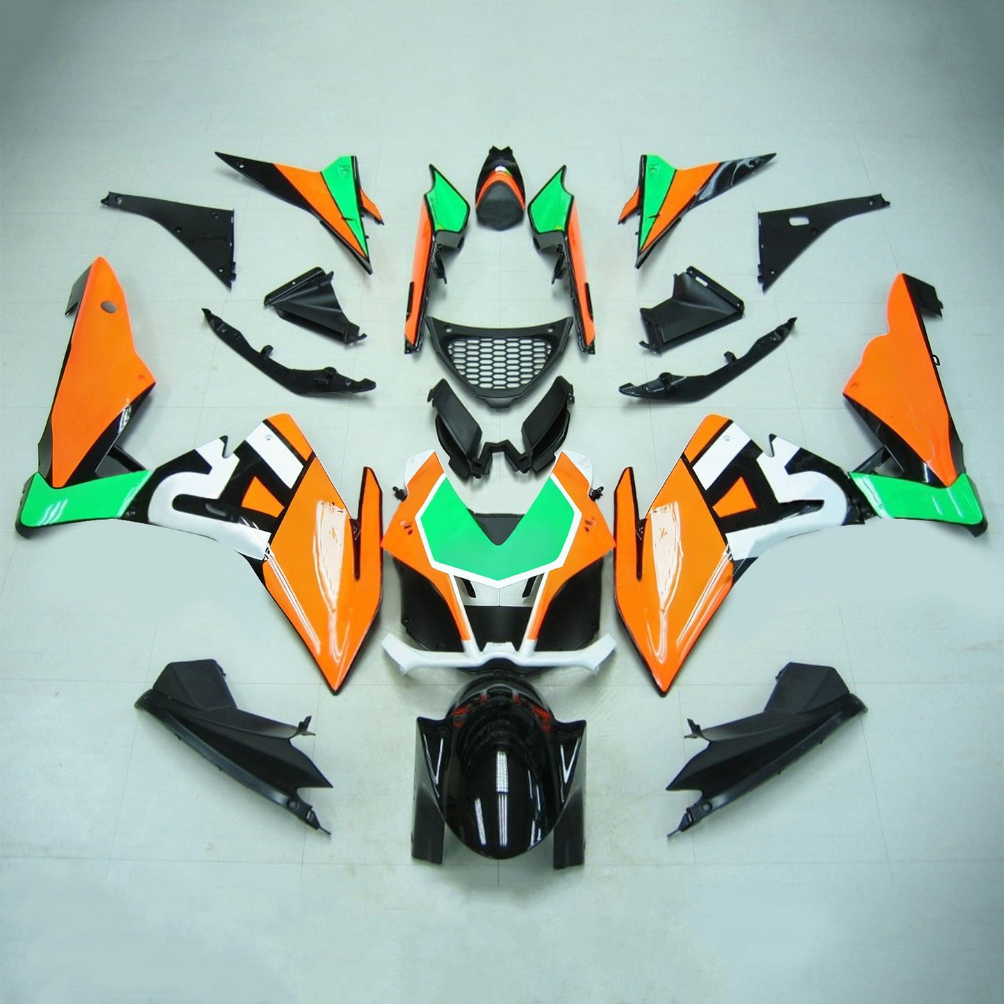 Amotopart Aprilia 2009-2015 RSV4 1000 kit carenatura verde arancione