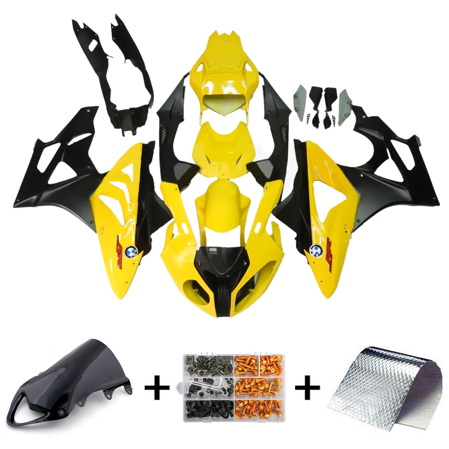 Carene per 2009-2014 BMW S1000RR Giallo SRR Racing Generico