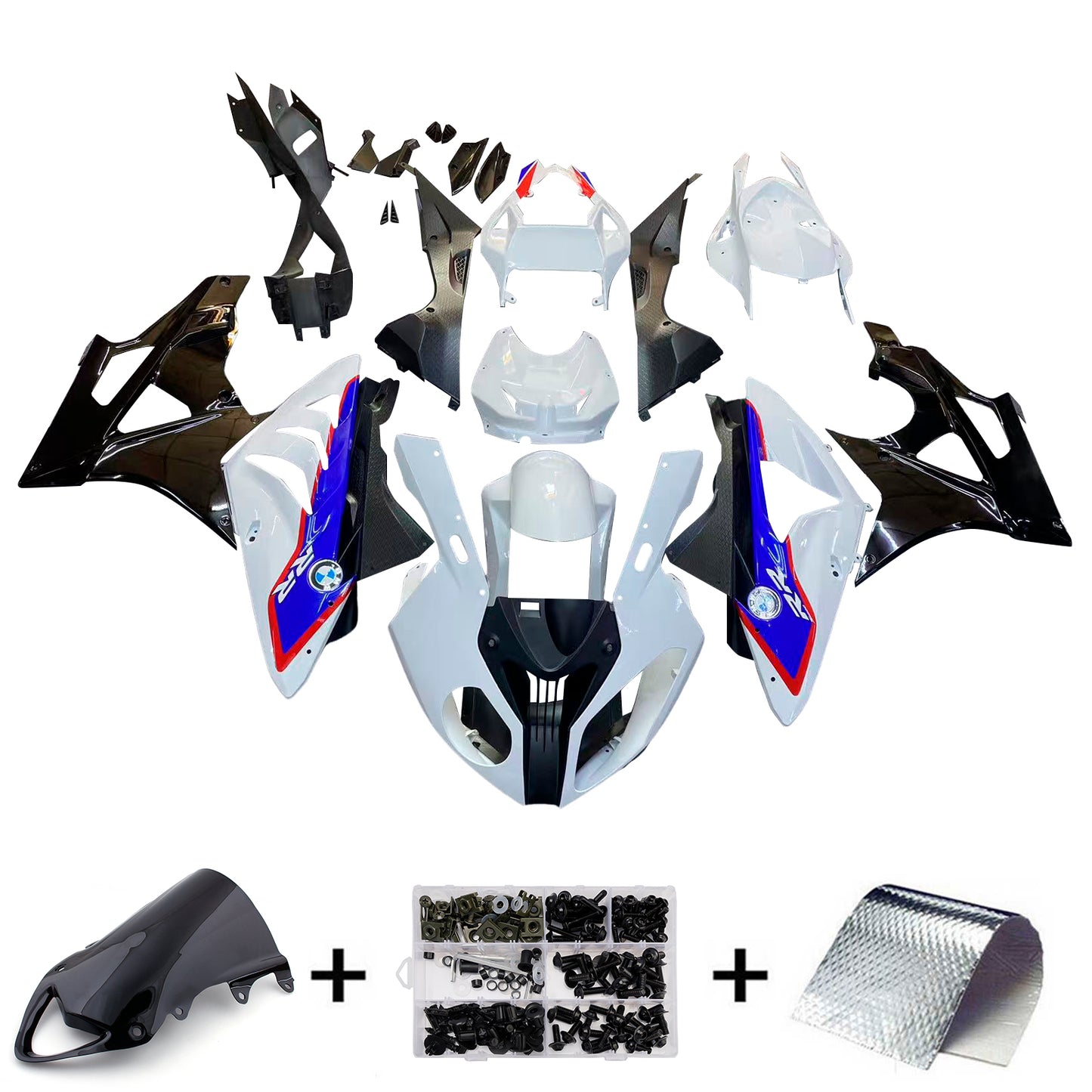 Carene per BMW S1000RR 2009-2014 Bianco Blu SRR Generico