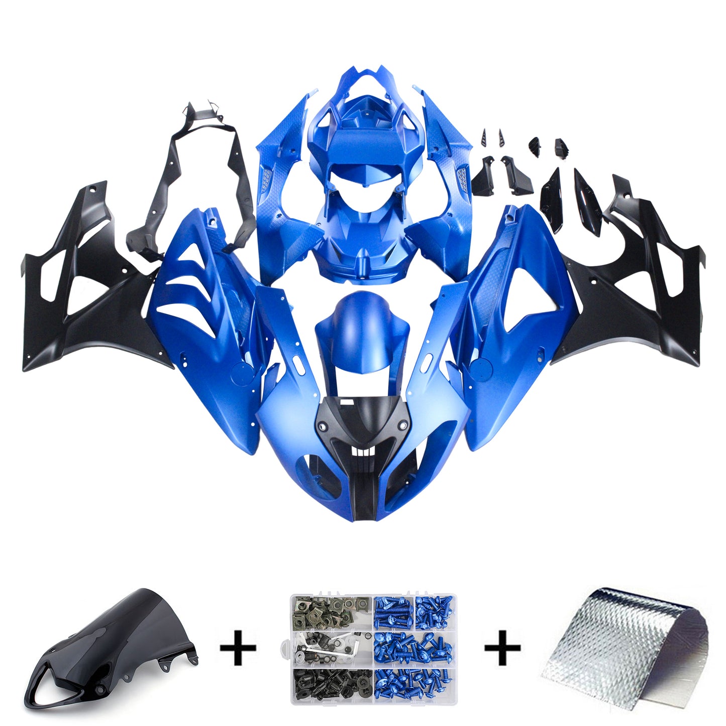 Amotopart 2009-2014 BMW S1000RR Kit carenatura blu lucidatura