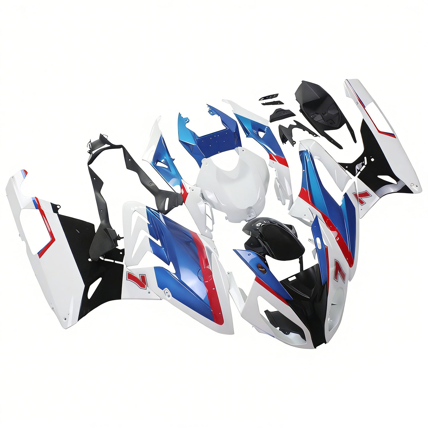 Amotopart 2015-2016 BMW S1000RR Kit multi-bianco e blu carenatura