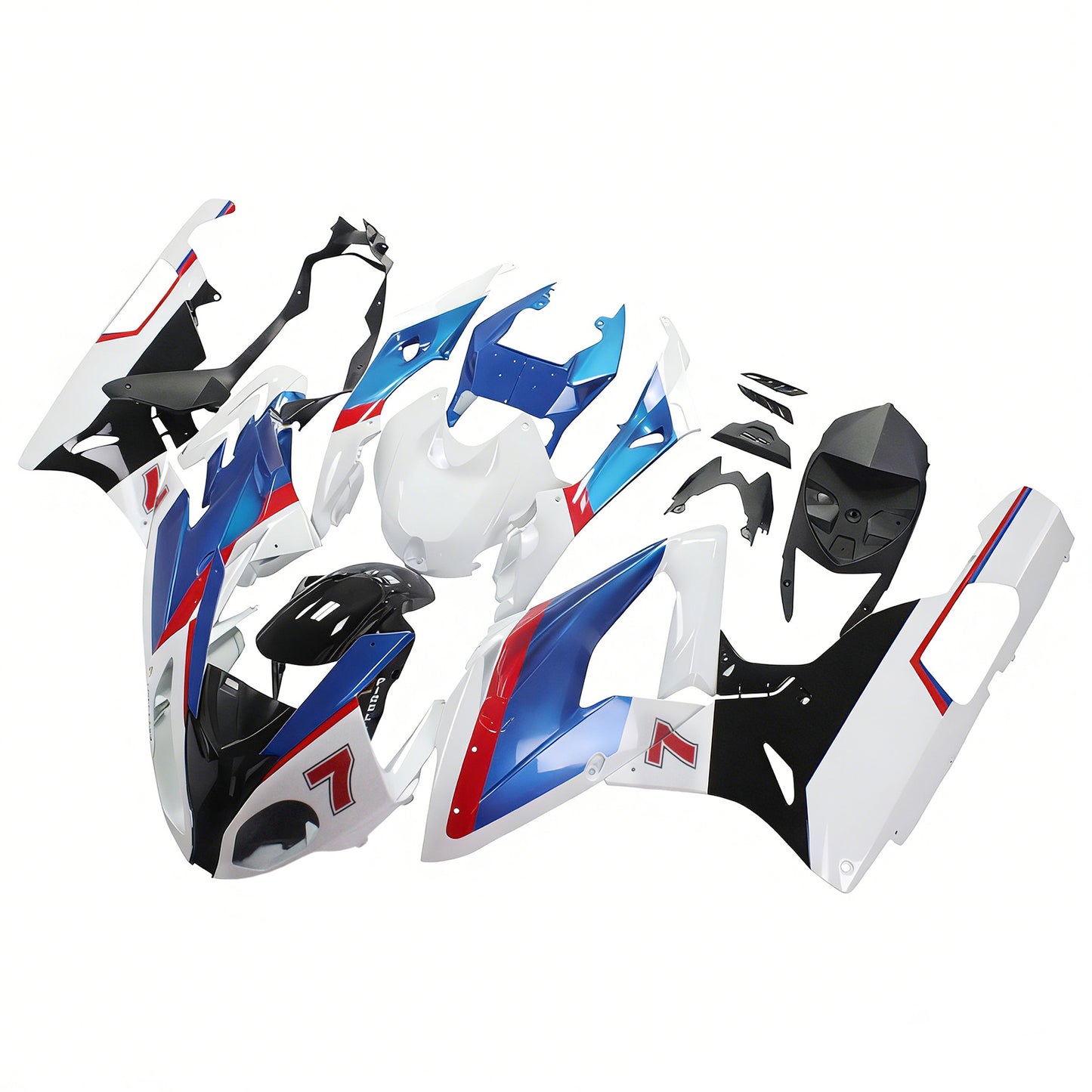 Amotopart 2015-2016 BMW S1000RR Kit multi-bianco e blu carenatura