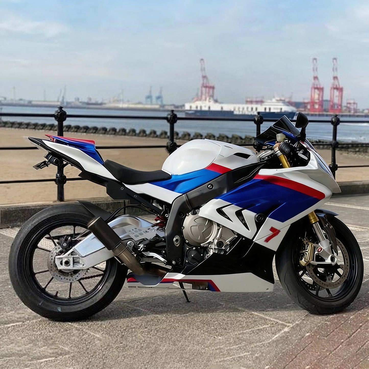 Amotopart 2015-2016 BMW S1000RR Kit multi-bianco e blu carenatura