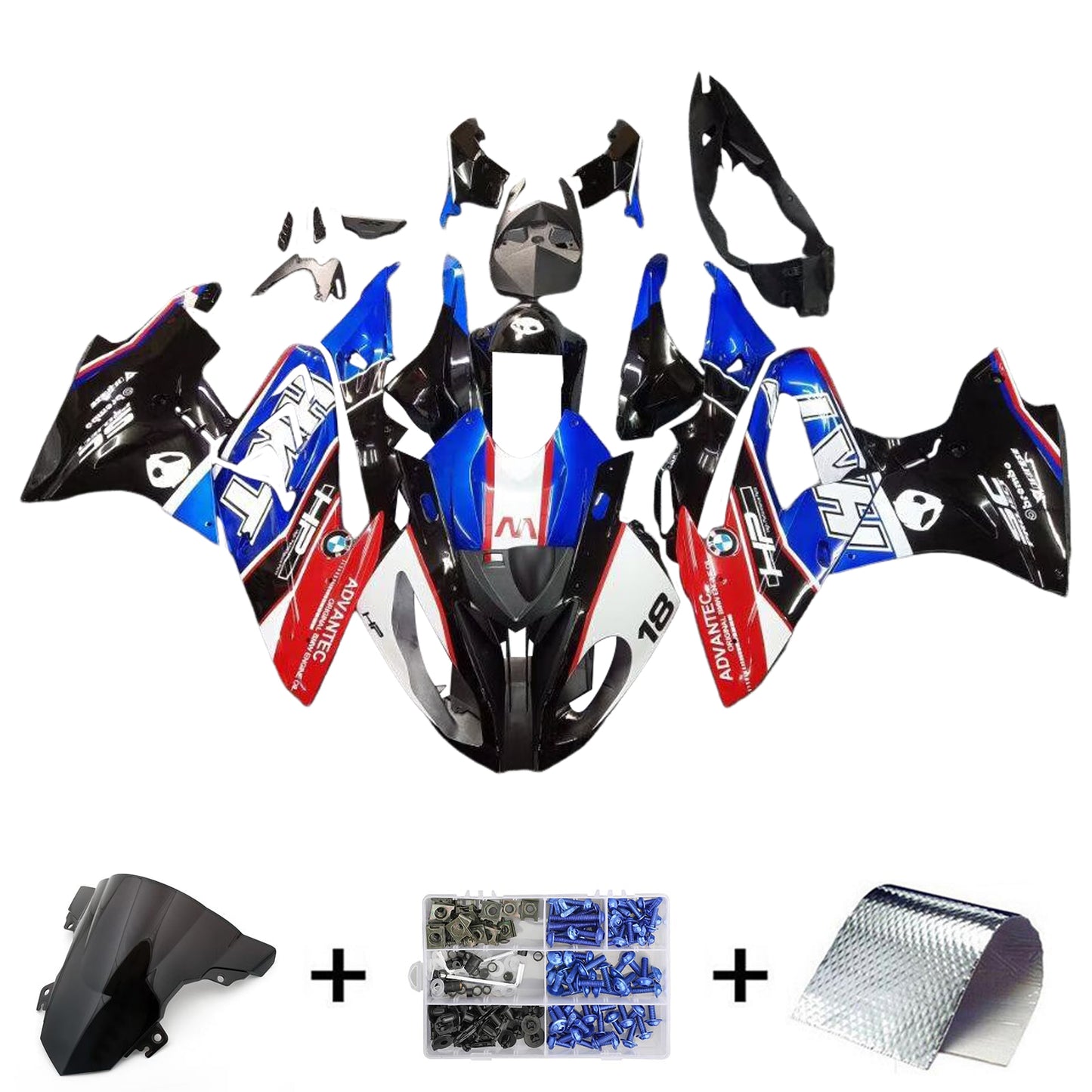 Amotopart BMW S1000RR 2015-2016 Kit Carena Carrozzeria Plastica ABS