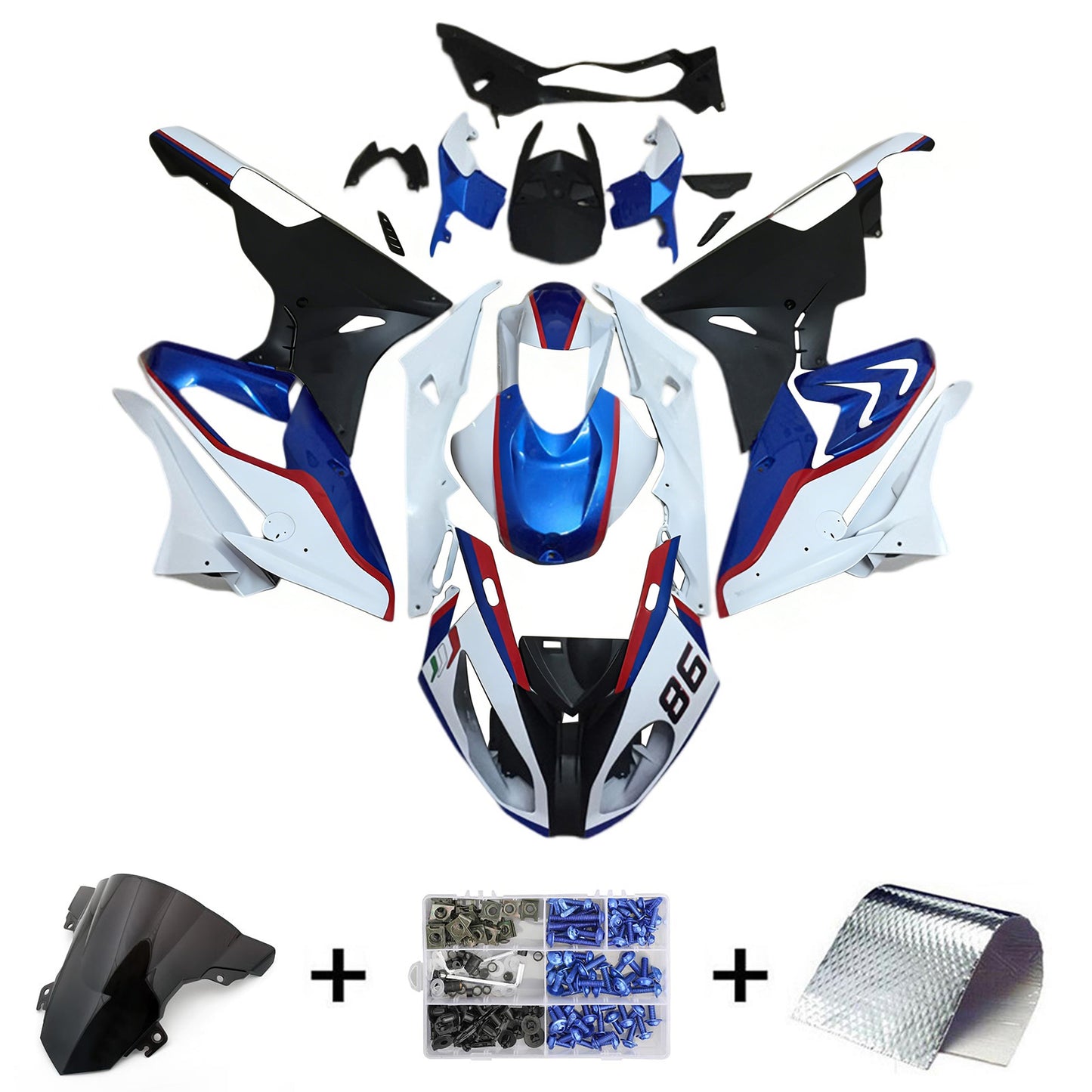 Amotopart BMW S1000RR 2015-2016 Kit Carenatura Carrozzeria Plastica ABS