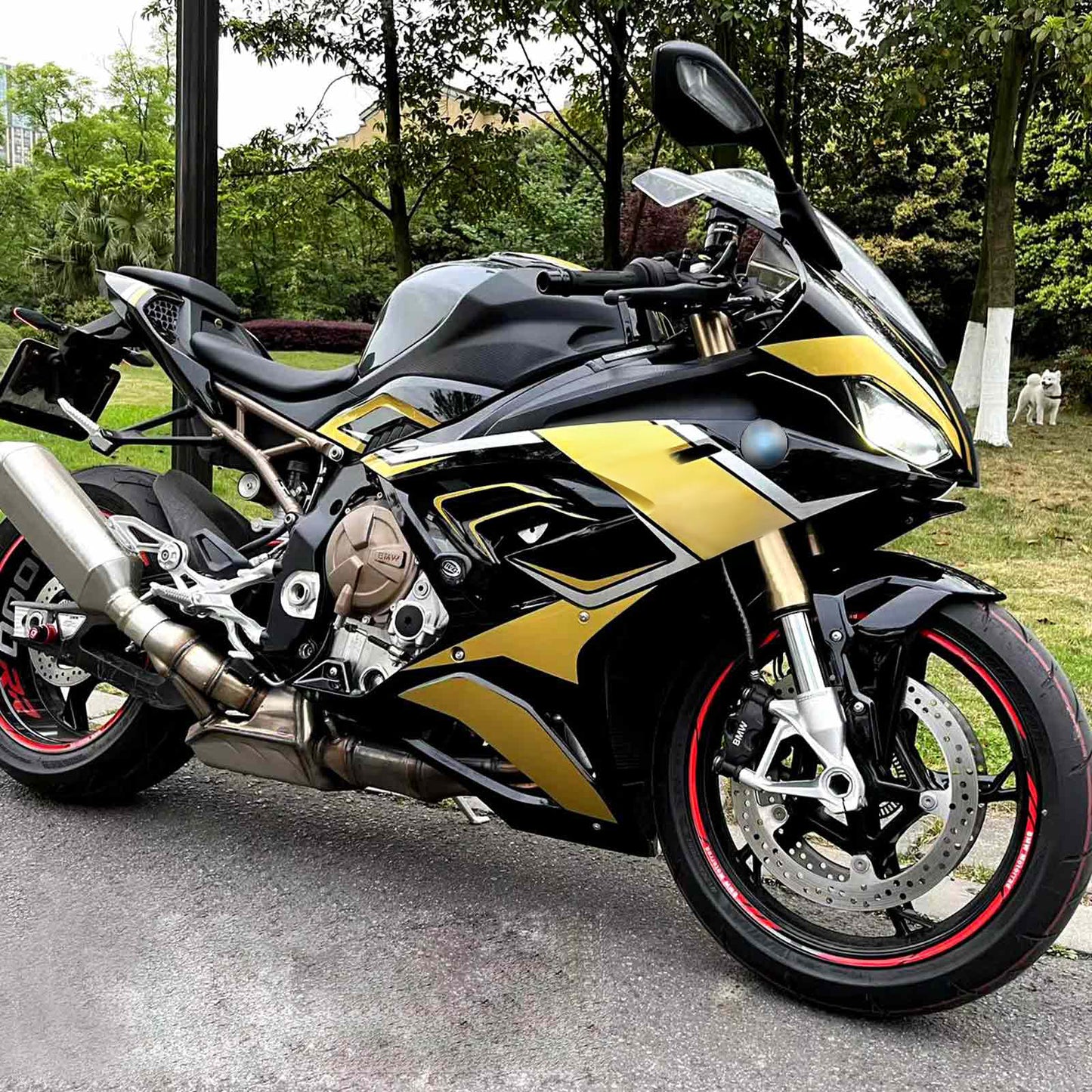 Amotopart 2019-2022 BMW S1000RR/M1000RR Kit di corse nere oro
