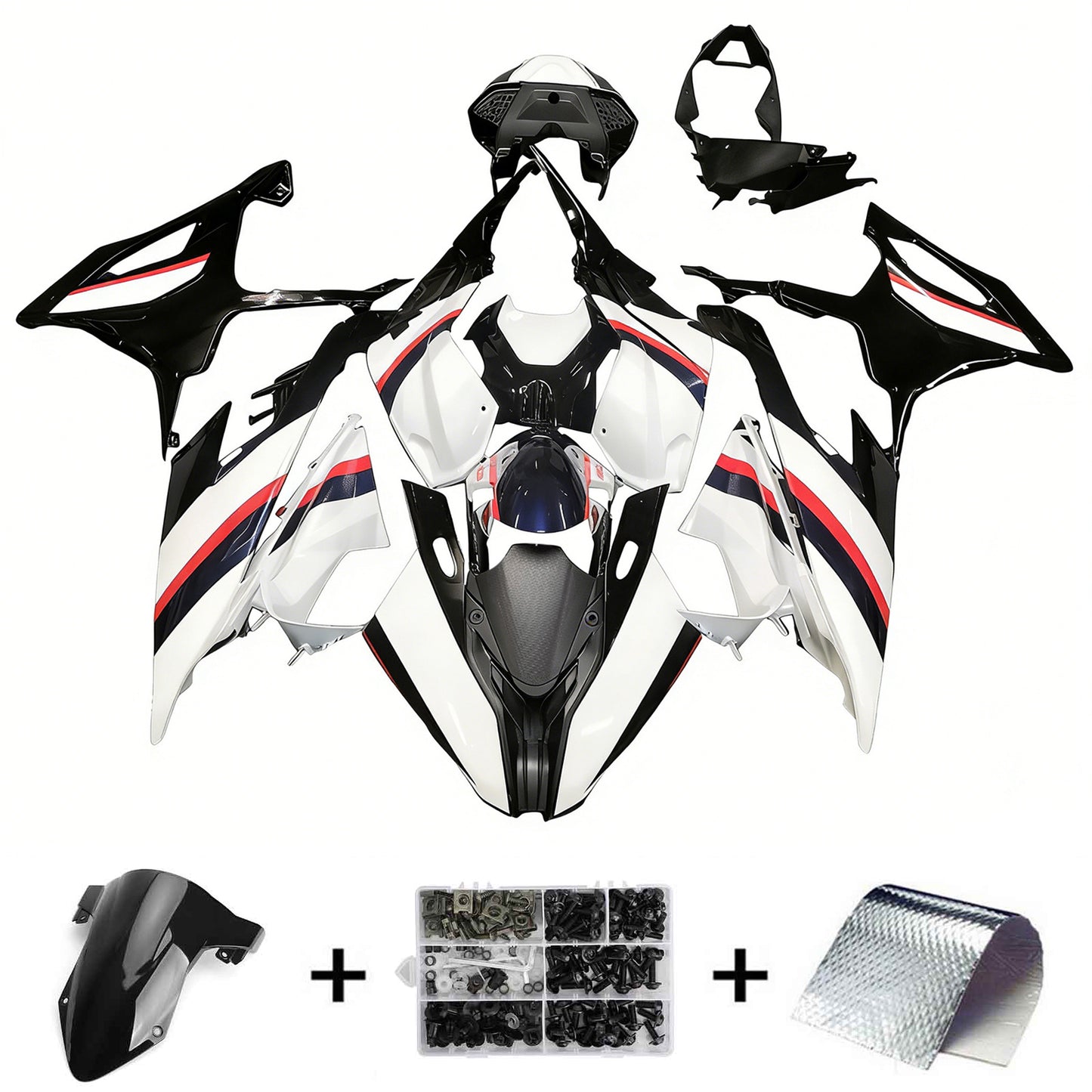 Amotopart 2019-2022 BMW S1000RR/M1000RR Kit di partenza multifunzione bianca