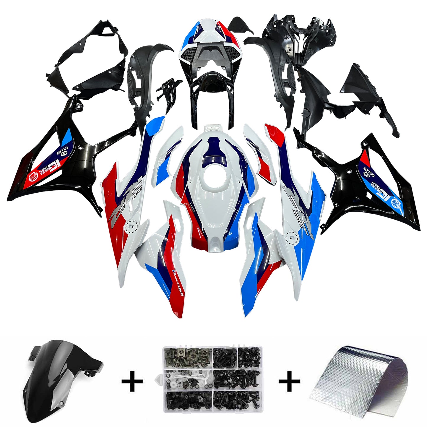 Amotopart 2019-2022 BMW S1000RR/M1000RR Multi White Blue Red Racing Racing partenza Kit
