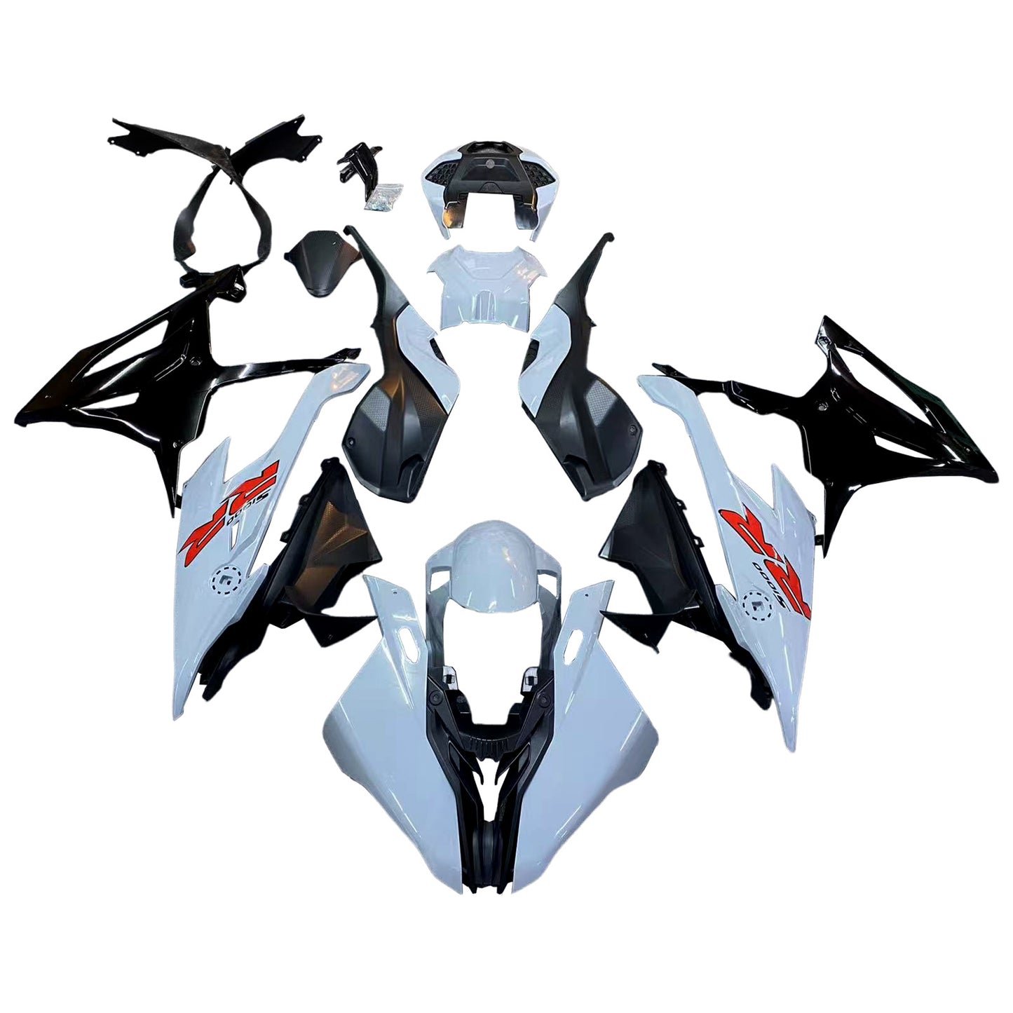 Amotopart 2019-2022 BMW S1000RR/M1000RR Kit di accesso alle corse bianco grigio nero