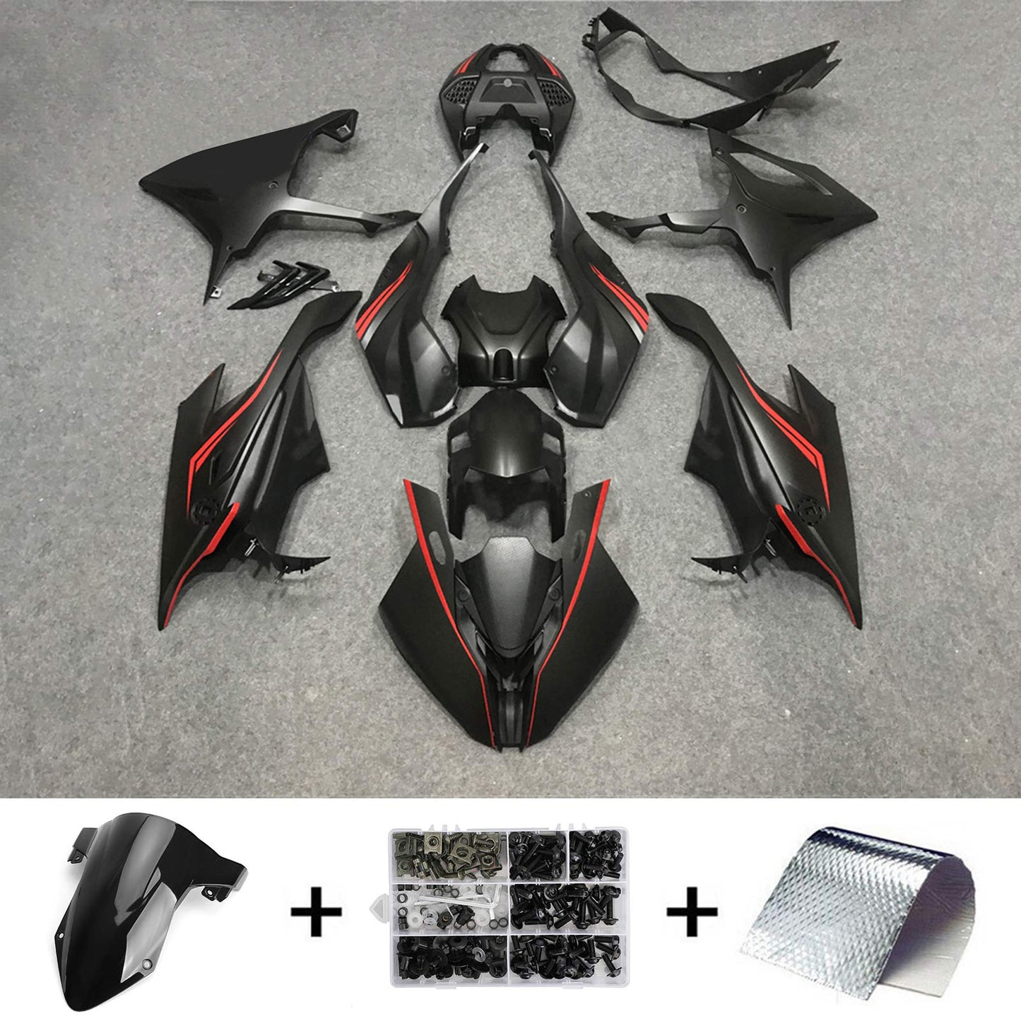 Amotopart 2019-2022 BMW S1000RR/M1000RR Black Red Line Racing Racing Kit