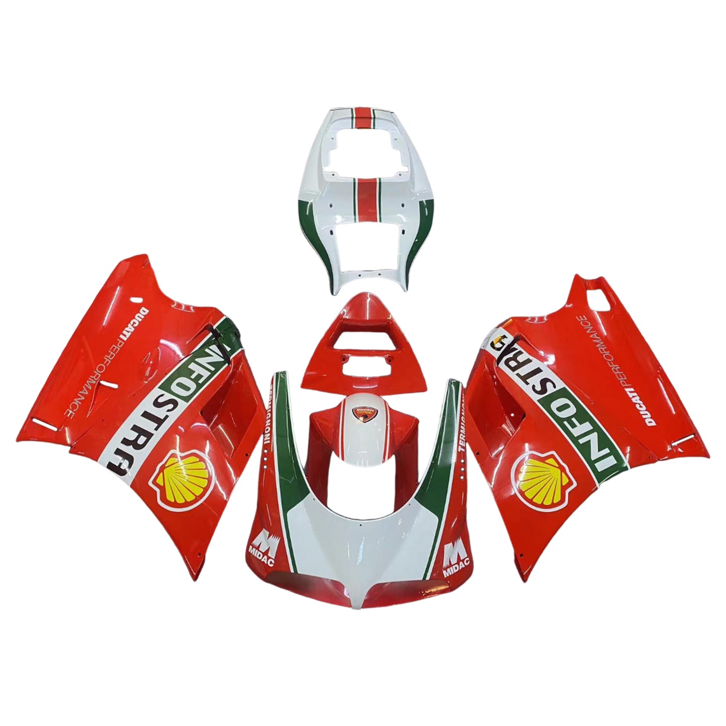 Carene per Ducati 996 Rosso Bianco Infostrada Racing 1996-2002 Generico